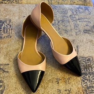 Tory Burch D’Orsay Blush and Black Cap-Toe D'Orsay Pump size 8